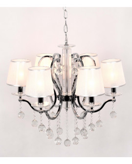KLASYCZNY ŻYRANDOL KRYSZTAŁOWY SREBRNA BELLISICA W6