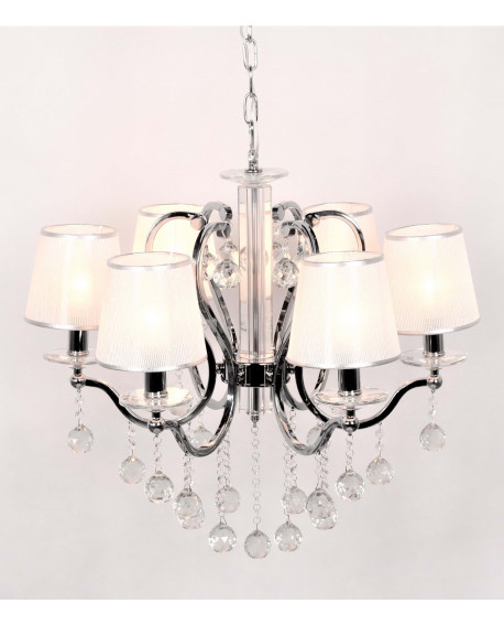 KLASYCZNY ŻYRANDOL KRYSZTAŁOWY SREBRNA BELLISICA W6