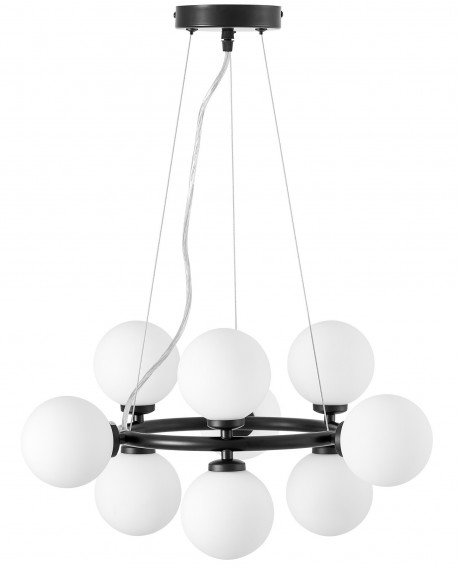 LAMPA WISZĄCA NOWOCZESNA CZARNA BIAŁE KULE MARSIADA 9 LUMINA DECO