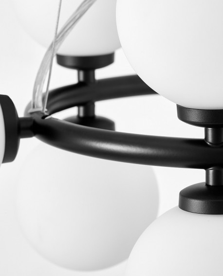 LAMPA WISZĄCA NOWOCZESNA CZARNA BIAŁE KULE MARSIADA 9 LUMINA DECO