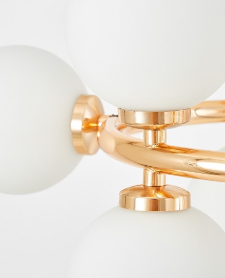 LAMPA WISZĄCA NOWOCZESNA ZŁOTA BIAŁE KULE MARSIADA 9 LUMINA DECO