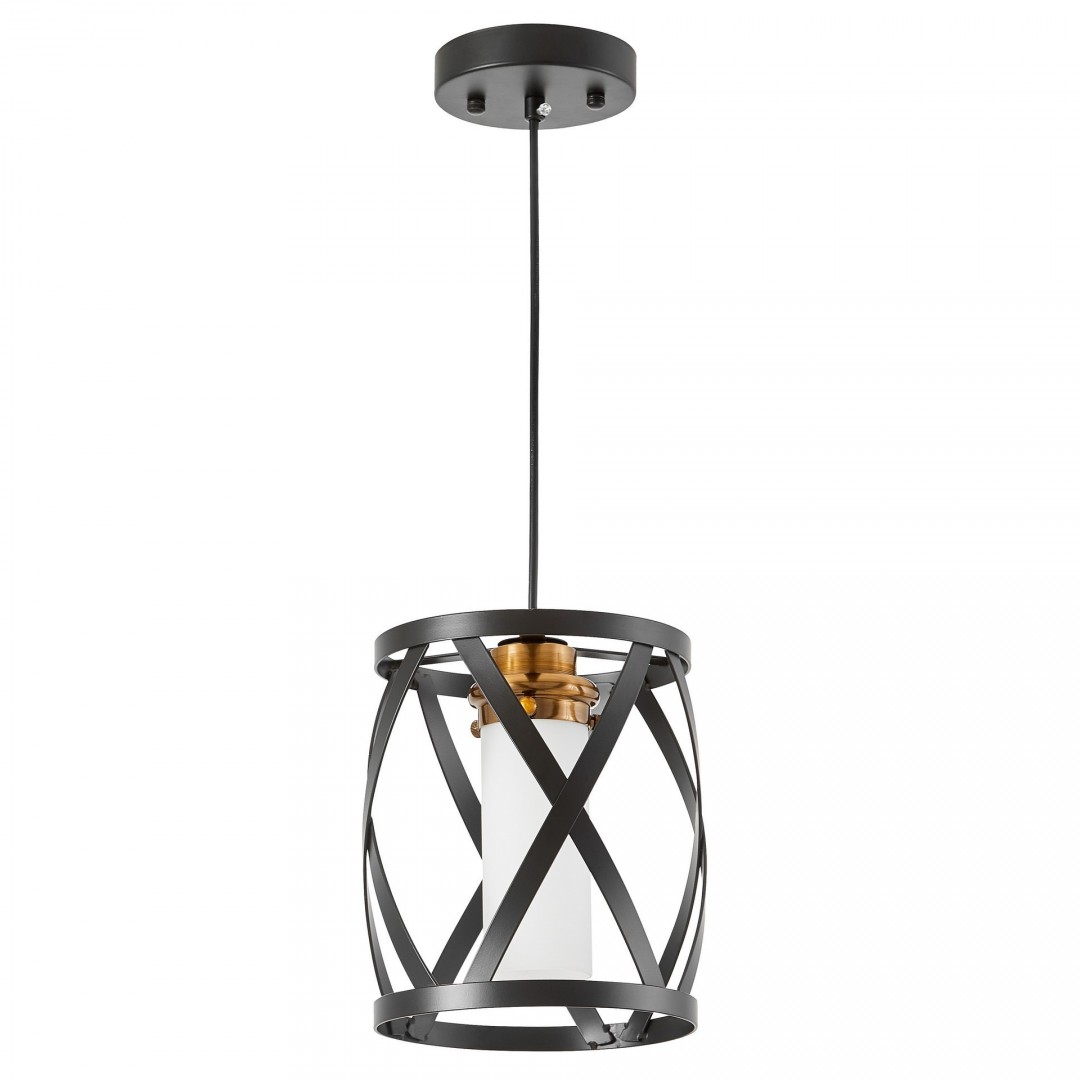 lampa wisząca loft czarna ze złotym szczotkowanym detalem do kuchni Astila nowoczesna oprawa sufitowa model W1 marki Lumina Deco