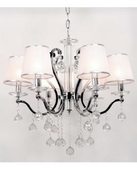 KLASYCZNY ŻYRANDOL KRYSZTAŁOWY SREBRNA BELLISICA W6