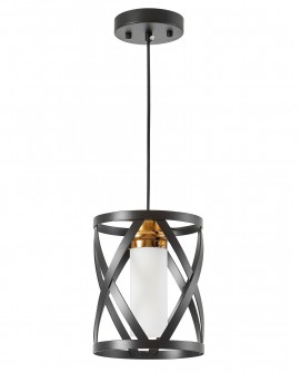 lampa wisząca loft czarna ze złotym szczotkowanym detalem do kuchni Astila nowoczesna oprawa sufitowa model W1 marki Lumina Deco