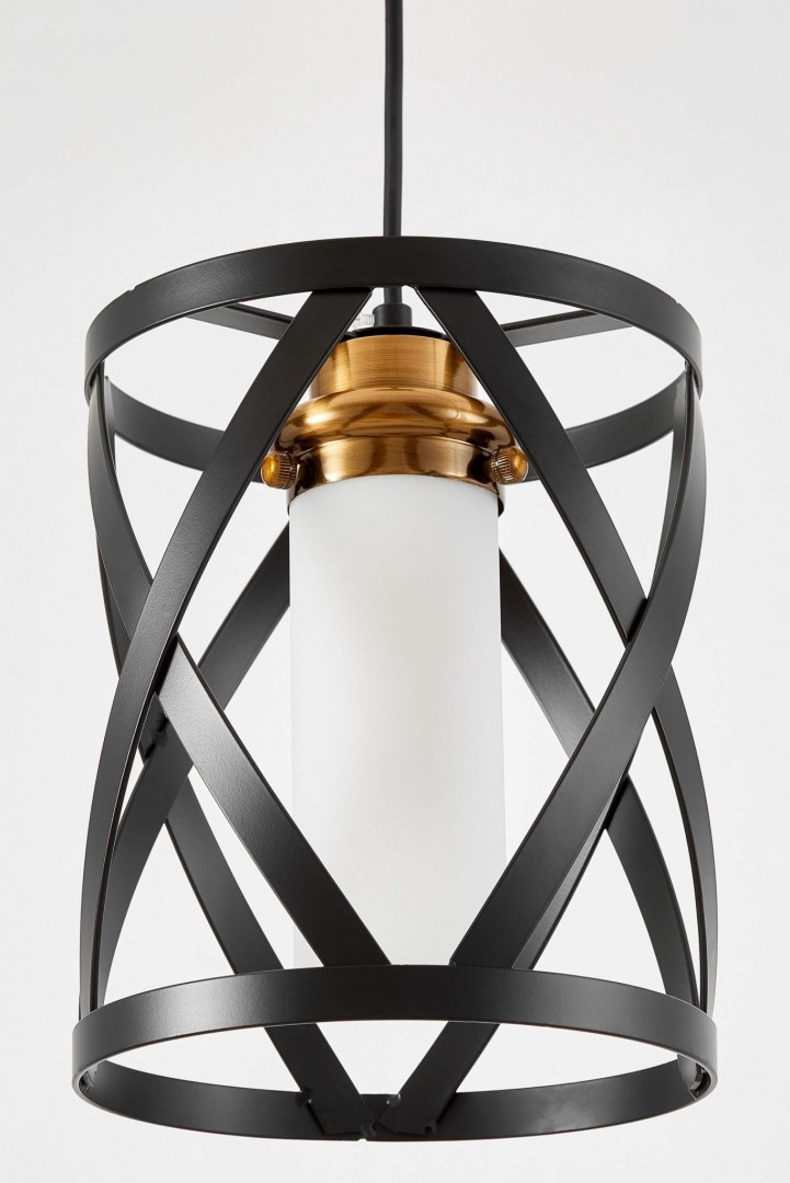 lampa wisząca loft czarna ze złotym szczotkowanym korpusem Astila dekoracyjna oprawa sufitowa W1 marki Lumina Deco
