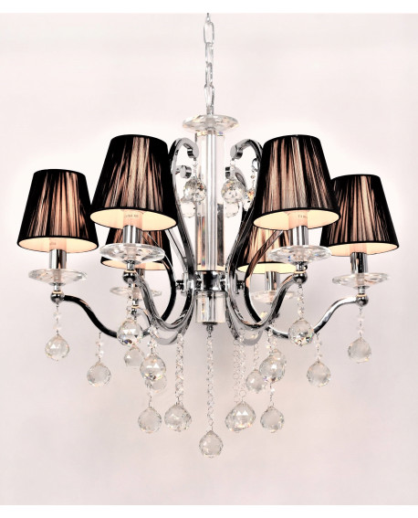KLASYCZNY ŻYRANDOL KRYSZTAŁOWY CZARNA BELLISICA W6