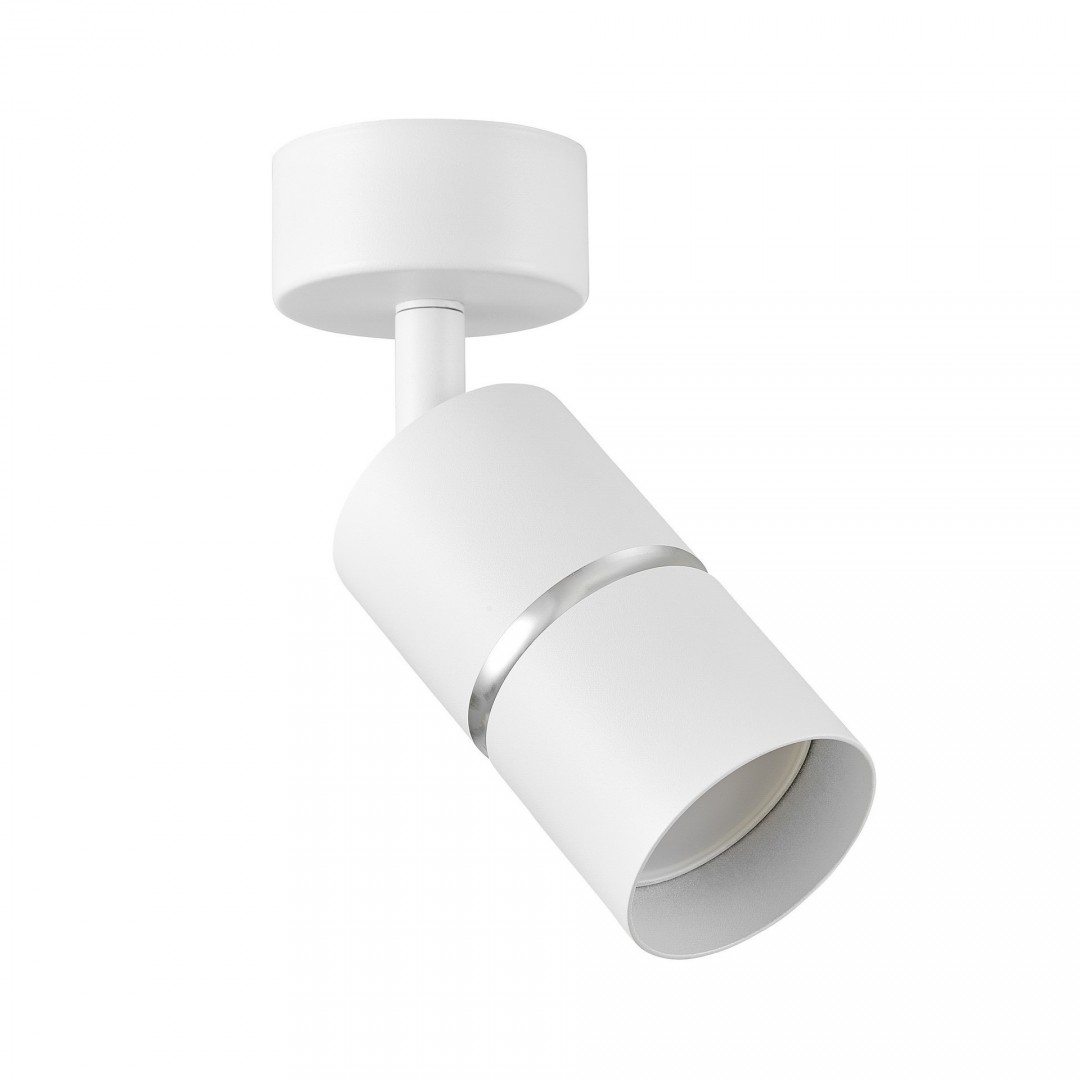 SPOT NOWOCZESNA LAMPA SUFITOWA BIAŁO-SREBRNA ASTI W1