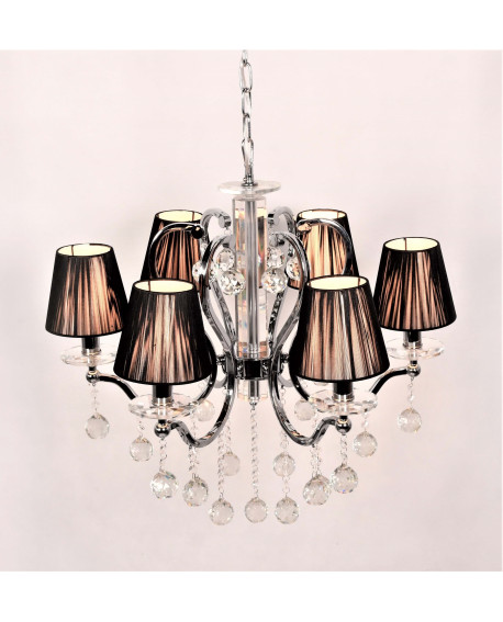 KLASYCZNY ŻYRANDOL KRYSZTAŁOWY CZARNA BELLISICA W6