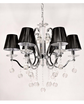 KLASYCZNY ŻYRANDOL KRYSZTAŁOWY CZARNA BELLISICA W6
