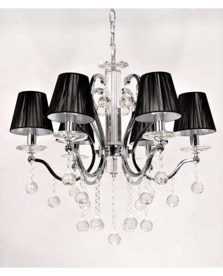 KLASYCZNY ŻYRANDOL KRYSZTAŁOWY CZARNA BELLISICA W6