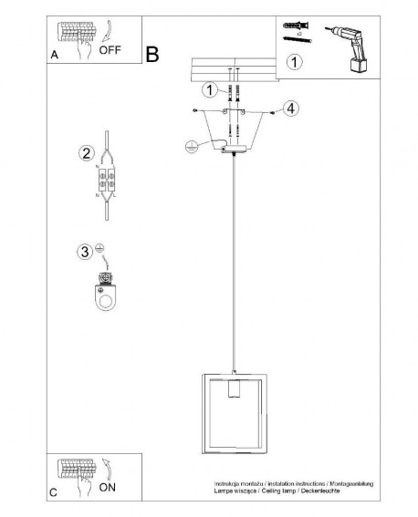 Lampa wisząca ARIES naturalne drewno Sollux SL.1310