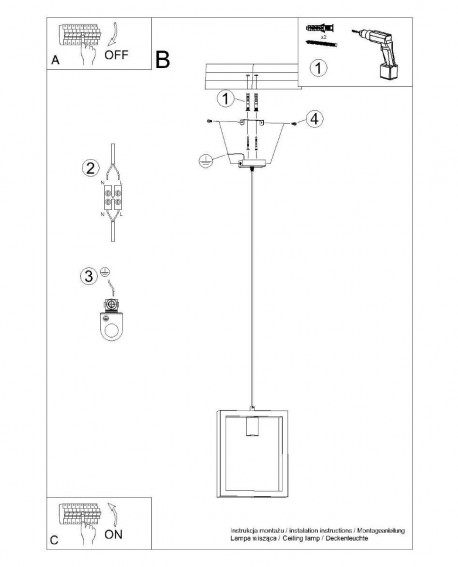 Lampa wisząca ARIES wenge Sollux SL.1311