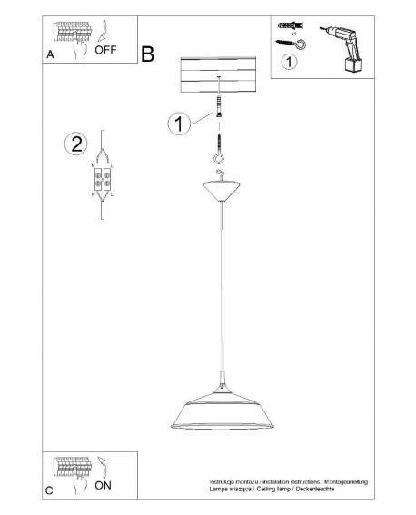 Lampa wisząca FRIKA biała Sollux SL.1327