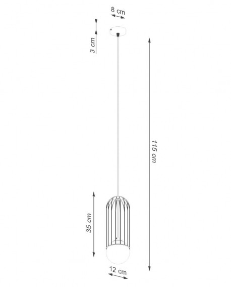 Lampa wisząca BRINA 1 biała Sollux SL.1331