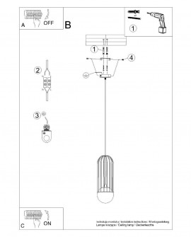 Lampa wisząca BRINA 1 biała Sollux SL.1331