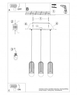 Lampa wisząca BRINA 3L biała Sollux SL.1333