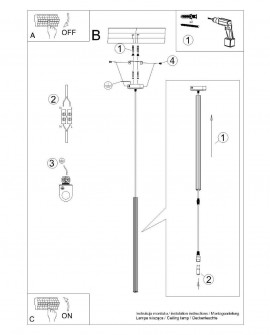 Lampa wisząca ARCHE 1 biała Sollux SL.1337