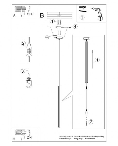 Lampa wisząca ARCHE 1 biała Sollux SL.1337