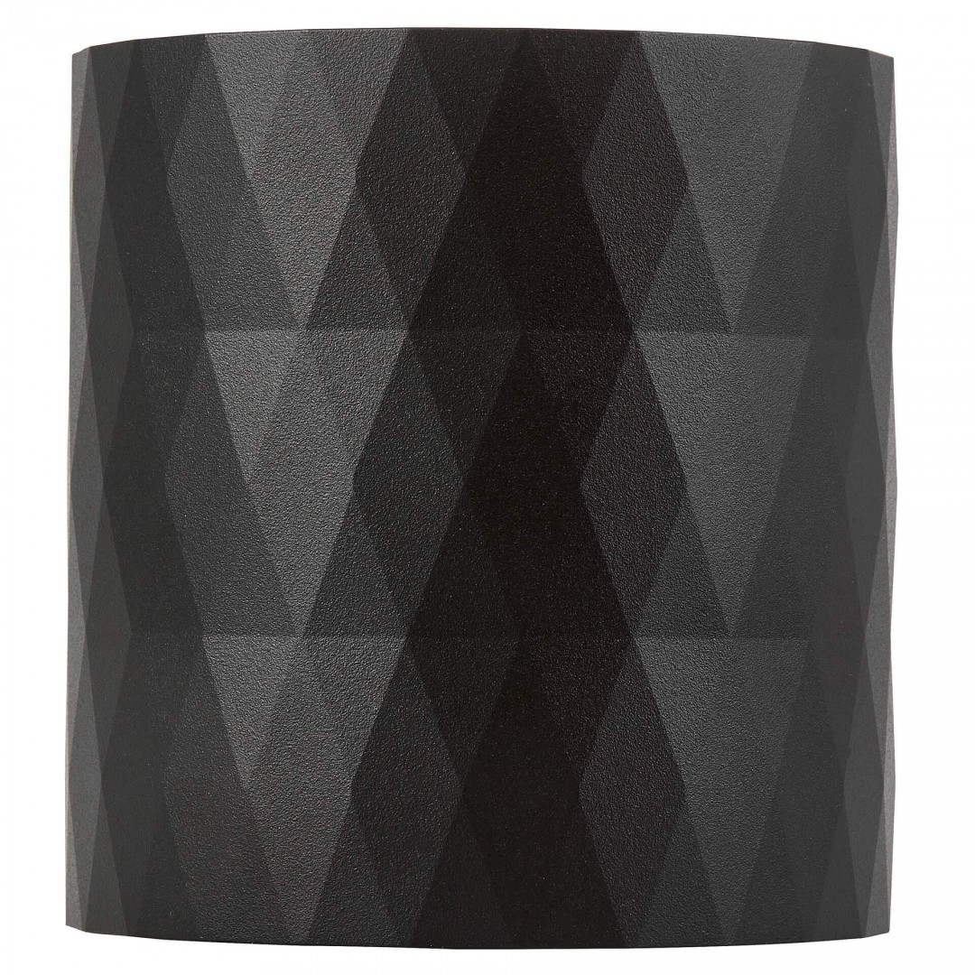 Czarna sufitowa lampa LED z geometrycznym wzorem – nowoczesna oprawa natynkowa.