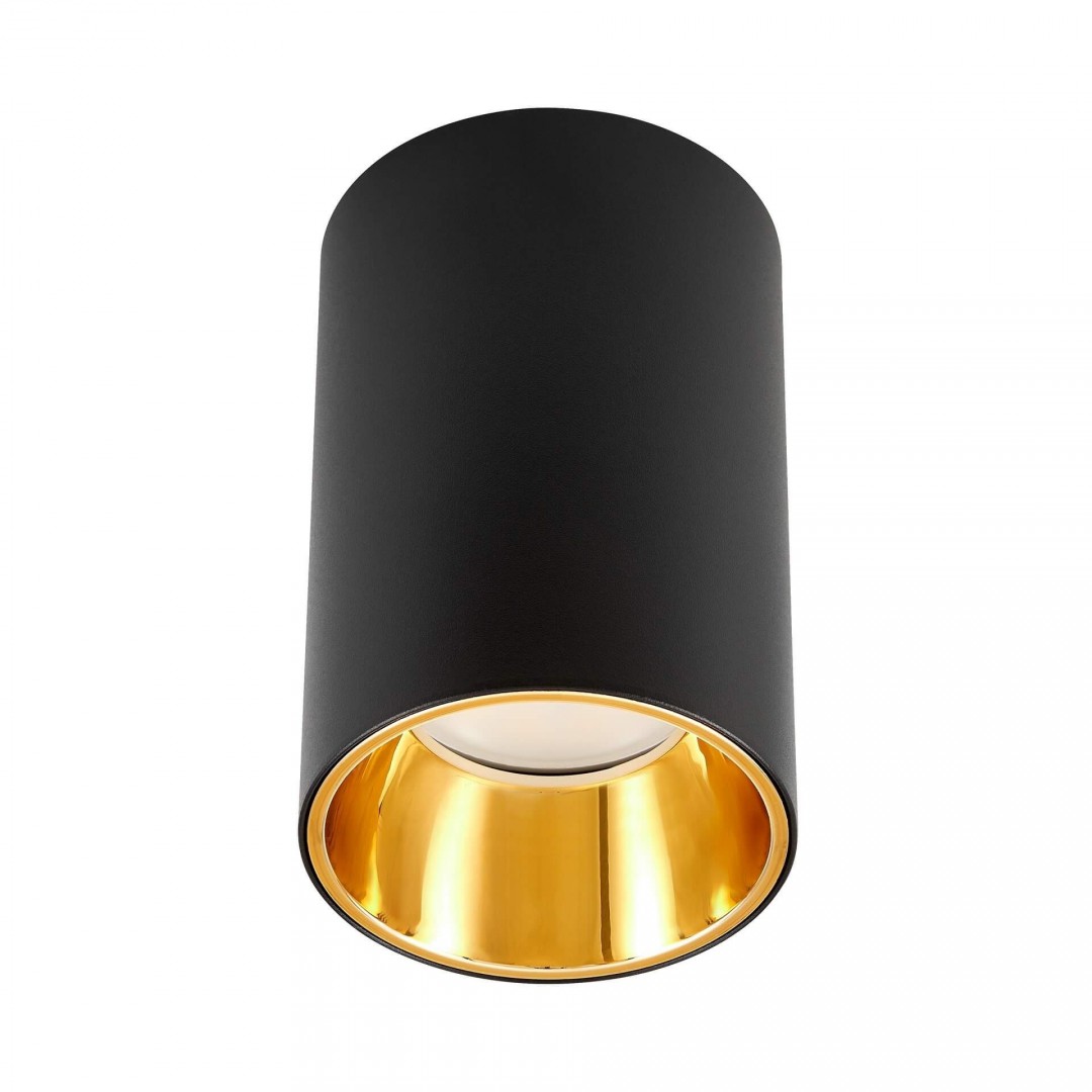 Lampa natynkowa TINA Lampit z metalową czarną obudową i złotym wnętrzem