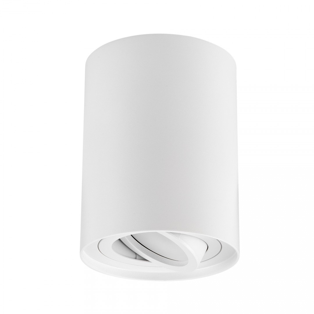 Lampa sufitowa LED w białym kolorze z regulowanym kierunkiem światła – nowoczesny design do wnętrz.