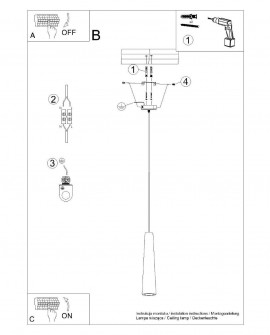 Lampa wisząca ELECTRA beton Sollux SL.1347