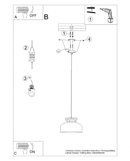 Lampa wisząca MARION biała Sollux SL.1350