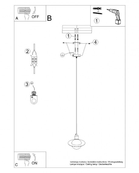 Lampa wisząca HYPERION 1 biały Sollux SL.1356