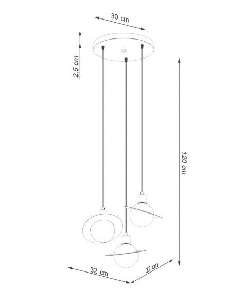 Lampa wisząca HYPERION 3P biały Sollux SL.1357