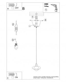 Lampa wisząca HYPERION 1 czarny Sollux SL.1358