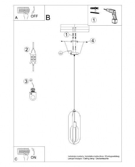 Lampa wisząca NICUS 1 biała Sollux SL.1360