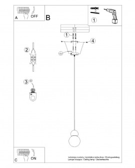 Lampa wisząca PEKKA 1 biała/naturalne drewno Sollux SL.1390