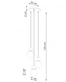 Lampa wisząca PEKKA 3P biała/naturalne drewno Sollux SL.1391