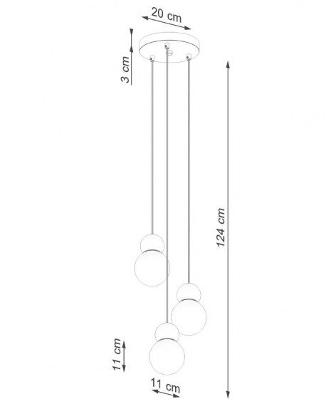 Lampa wisząca PEKKA 3P biała/naturalne drewno Sollux SL.1391