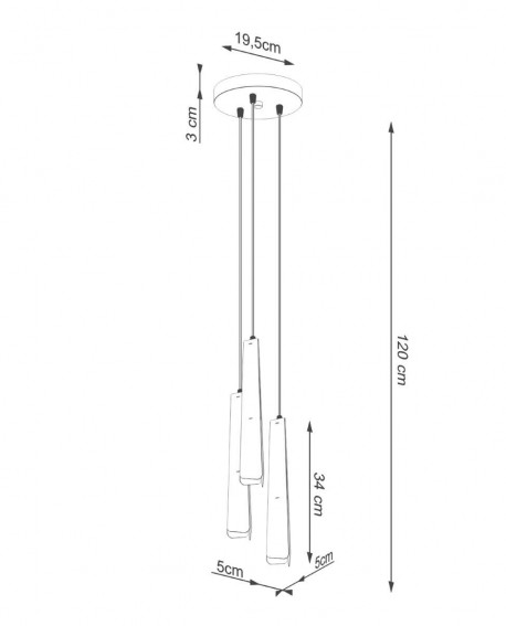 Lampa wisząca PRYSM 3P biała Sollux SL.1398