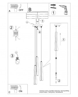 Lampa wisząca PRYSM 3P biała Sollux SL.1398