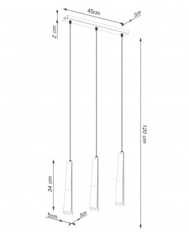 Lampa wisząca PRYSM 3L biała Sollux SL.1399