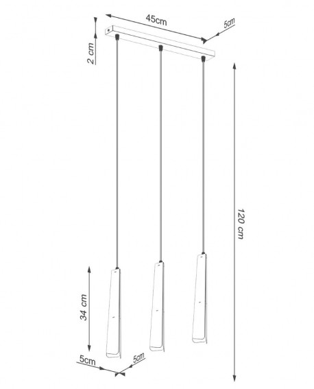 Lampa wisząca PRYSM 3L biała Sollux SL.1399