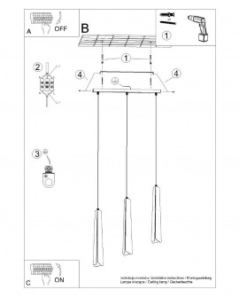 Lampa wisząca PRYSM 3L biała Sollux SL.1399