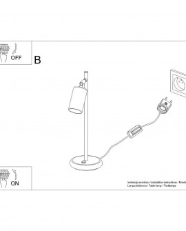 Lampa biurkowa WINX czarny/chrom Sollux SL.1373