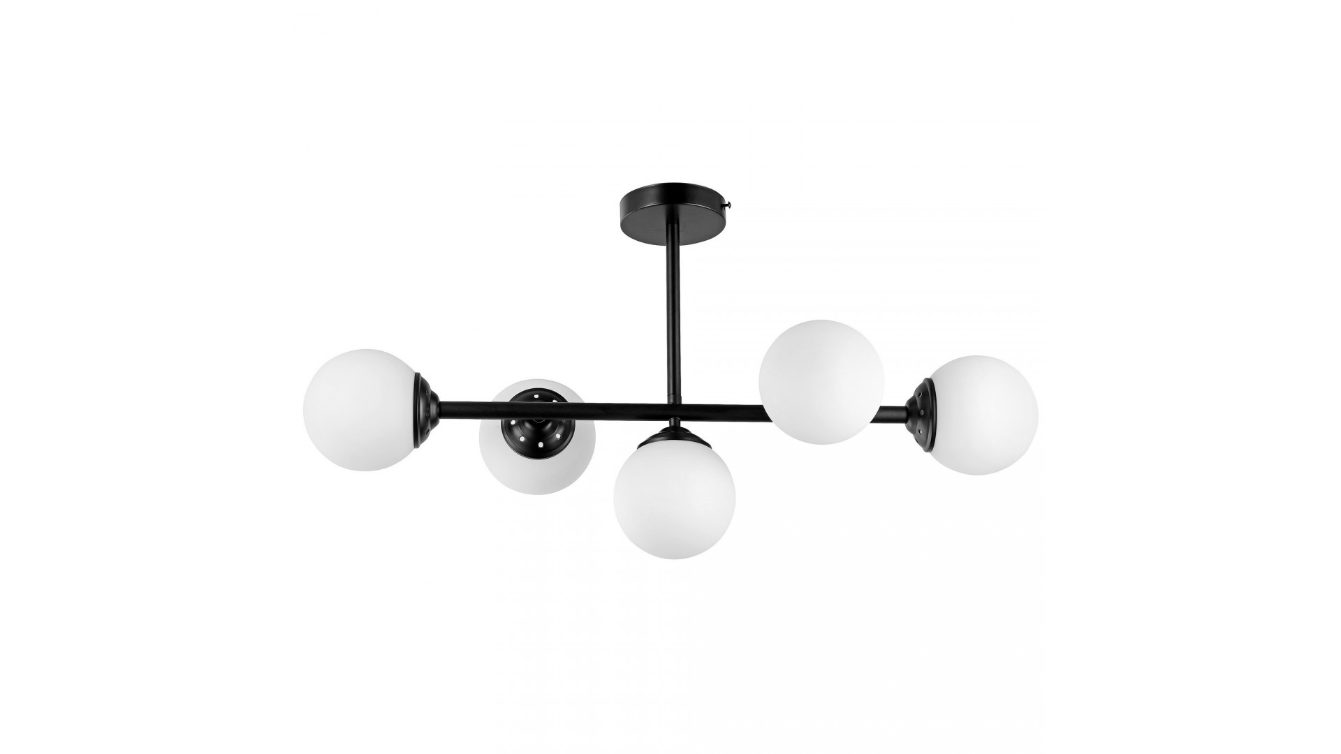 lampa wisząca sufitowa plafon czarna z pięcioma białymi kulami FINO 5 od Lampit nowoczesne oświetlenie do salonu