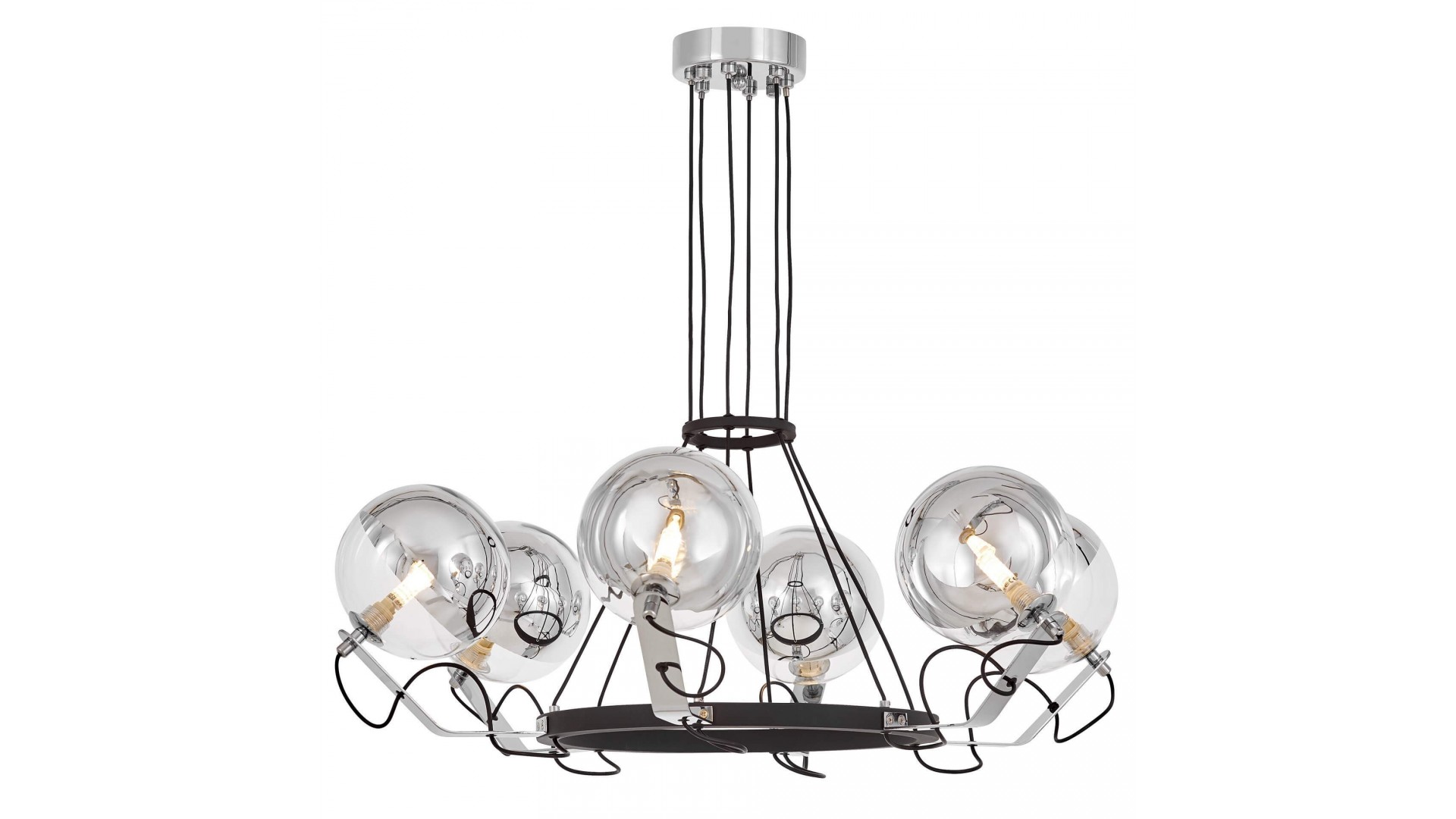 LAMPA WISZĄCA NOWOCZESNA CZARNA MARSEO W6 LUMINA DECO