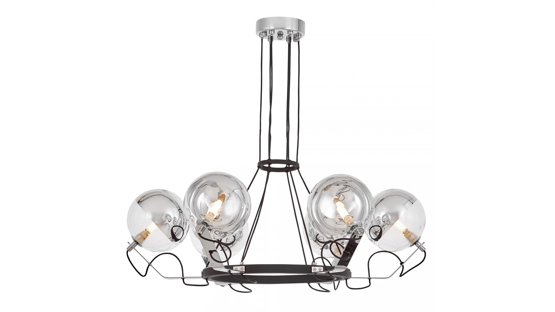 LAMPA WISZĄCA NOWOCZESNA CZARNA MARSEO W6 LUMINA DECO