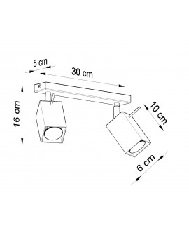 Plafon MERIDA 2 szary Sollux SL.0456