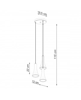 Lampa wisząca REA 3P beton Sollux SL.1226