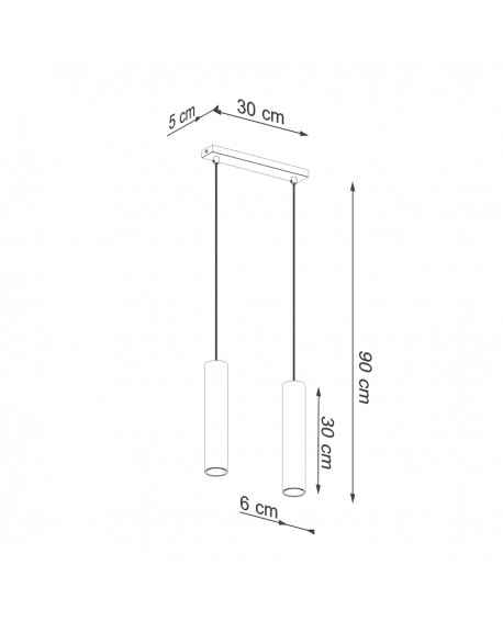 Lampa Wisząca LAGOS 2 złoty połysk Sollux SL.1241