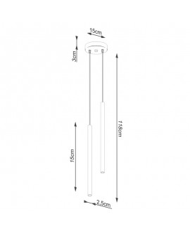 Lampa wisząca PASTELO 2 złota Sollux SL.1305