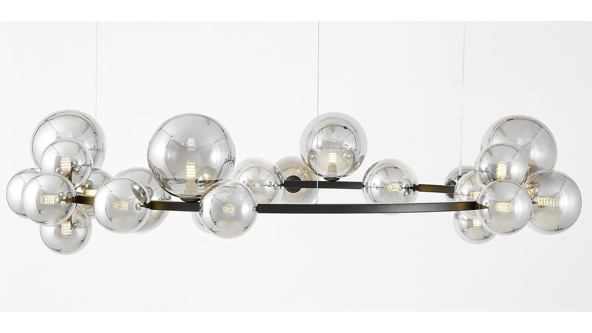 LAMPA WISZĄCA NOWOCZESNA CZARNO-DYMIONY MERIDO W24 LUMINA DECO