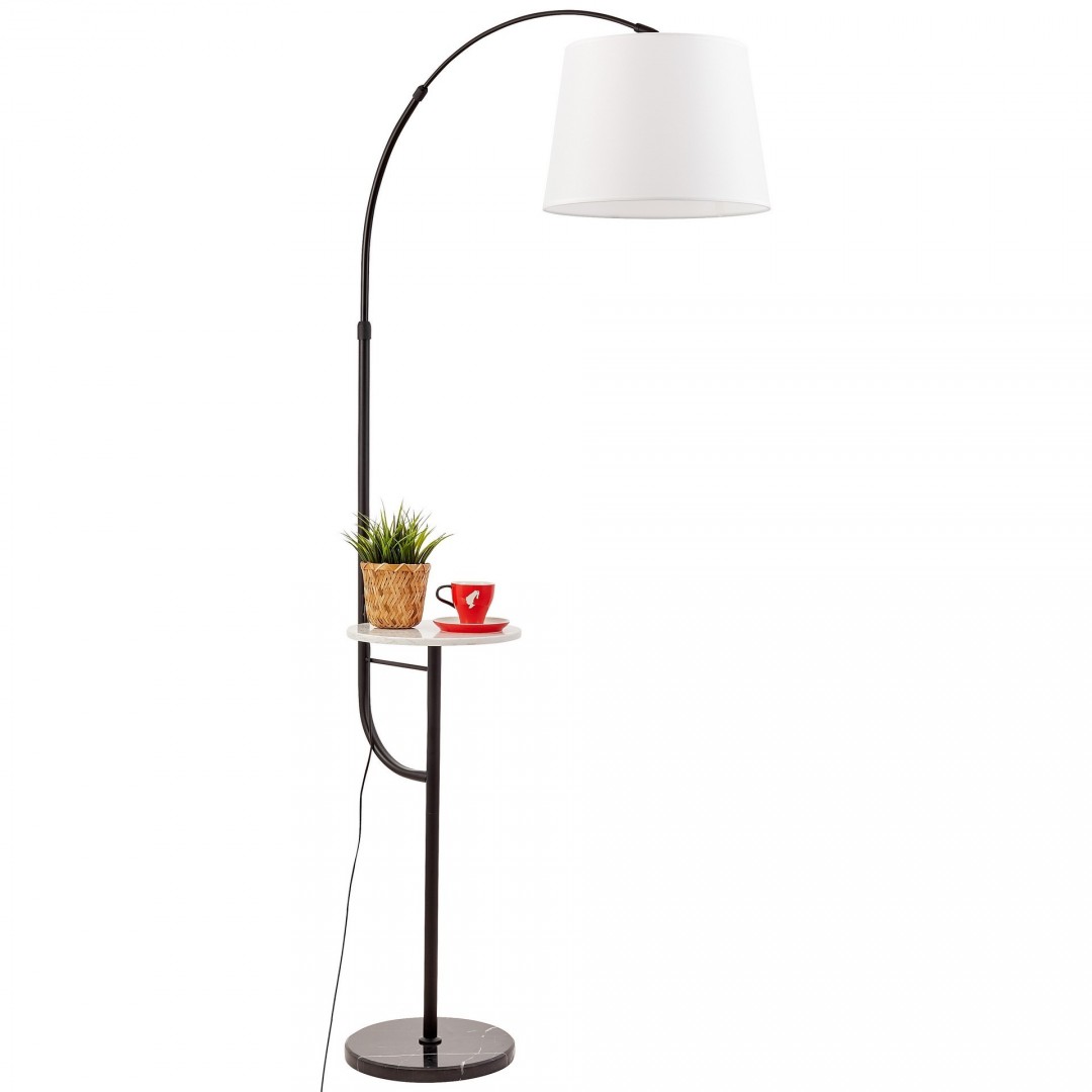LAMPA STOJĄCA PODŁOGOWA CZARNO-BIAŁA MADEO LUMINA DECO