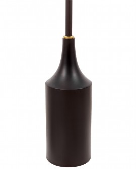 Nowoczesna lampa stojąca INEA ze złotą szczotkowaną kopułą i czarną podstawą od Lumina Deco